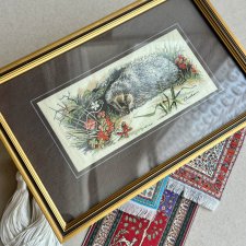 J. & J. Cash Ltd., Coventry, Anglia. - Haft na jedwabiu 23,5cm. ❀ڿڰۣ❀ Sygnowana duża miniatura