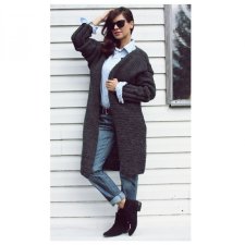 SZARY SWETER OVERSIZE HANDMADE