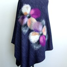 nowe ponczo narzutka onesize kwiaty