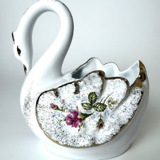 Duży Łabędź Chodzież Iwona figurka porcelana Polska PRL Retro Perełka