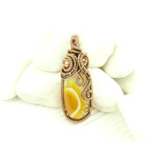 Wisiorek z żółtym agatem wire wrapping