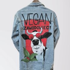 Kurtka Jeansowa - VEGAN ZAWODOWIEC (custom - ręcznie malowana)