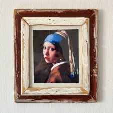 Vintage - Czerwona Ramka - stare drewno