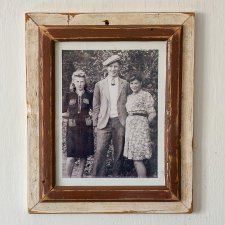 Vintage - Biała Ramka - stare drewno
