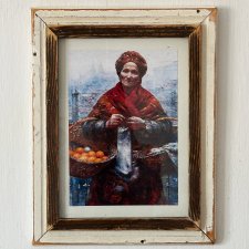 Vintage - Biała Ramka - stare drewno
