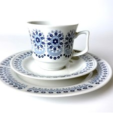 Trio zestaw śniadaniowy Ilmenau NRD echt kobalt Vintage retro design lata 80