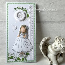 Gratulacyjna kartka w pudełku na komunię