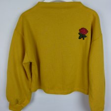 Luźna żółta bluza z bawełną / L