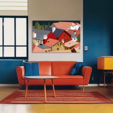 Obraz na płotnie do salonu "Między Dachami" 120x80cm 0619