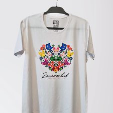 T-shirt damski - Zwierzolub - pieski kotki - wzór folkowy - XXL