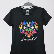T-shirt damski - Zwierzolub - pieski kotki - wzór folkowy - S