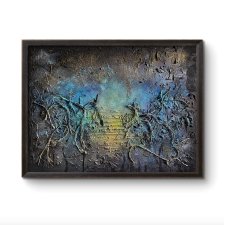 Struktury - Prześwit (Structures – Breach 60x80) - oryginalny obraz strukturalny na płótnie, abstrakcja, textured painting, abstract canvas wall