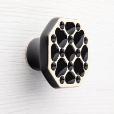 Ceramiczna gałka do mebli czarna, wz.11, ręcznie robiona