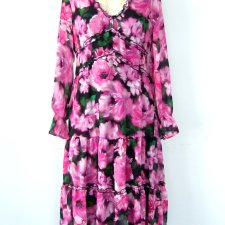 sukienka w kwiaty falbany Joanna Hope 40