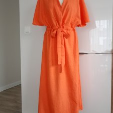 TRENDYOL UK* Pomarańczowa letnia sukienka L/XL