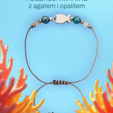 bransoletka regulowana kolekcja MARINE z agatem i opalitem