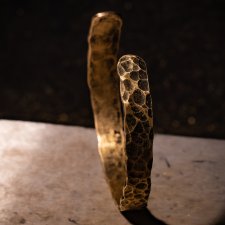Bransoletka typu Cuff Mosiądz ręcznie kuta #02
