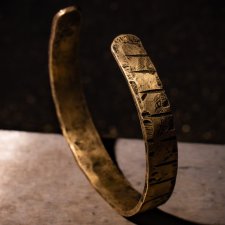 Bransoletka typu Cuff Mosiądz ręcznie kuta #03