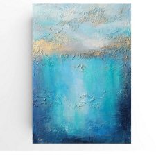 Abstrakcja ze złotem  obraz akrylowy formatu 70/50 cm
