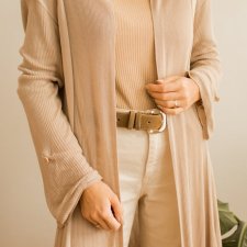 Cienki beżowy kardigan L/XL