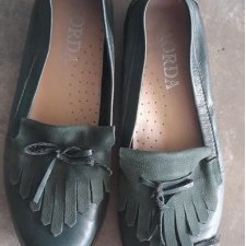 Skórzane zielone buty 38,5/39