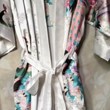 Kimono 100 % SILK orientalne zdobienia symbole szczęścia made in Vietnam