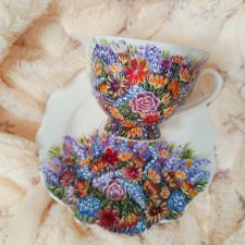 Duże bukiety wonnych kwiatów komplet ręcznie malowany filiżanka 180 ml