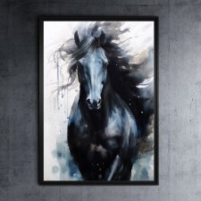 Portret konia 4 - grafika na plakacie na A3