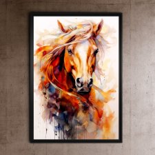 Portret konia 5 - grafika na plakacie na A3
