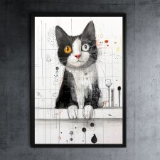 Kot Rysunkowy 5 - grafika na plakacie na A3