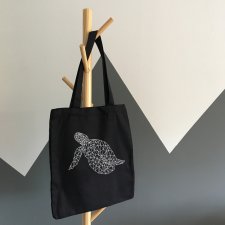 Torba czarna z żółwiem