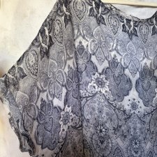 Nietoperz mgiełka made in Italy SILK i viskoza elegancki granat
