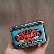 Puszka metalowa, Herbata Jubileuszowa, Społem, klasyk PRL