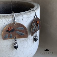 Kolczyki Gray Flowers & Onyx