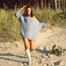 SWETER OVERSIZE ICY  BLUE