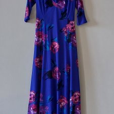 Vintage  70s maxi sukienka w kwiaty handmade boho cottagecore XS/S