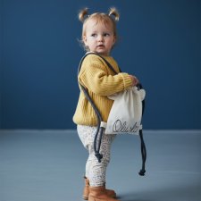 Bawełniany mini plecak miś z imieniem Oliwka