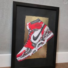 Ręcznie malowana grafika - obraz - Nike Jordan - A3