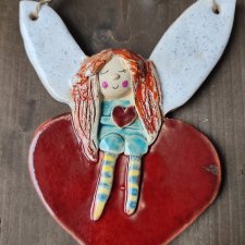 anioł ceramiczny