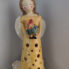 anioł ceramiczny lampion
