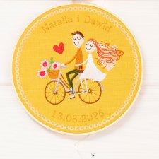 Ślubna, indywidualna dedykacja, haft w tamborku