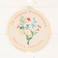 Podziękowania dla nauczyciela,  indywidualna dedykacja, haft w tamborku