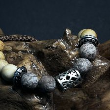 Męska Bransoleta "Amulet Ziemi" – Jaspis i Alabaster