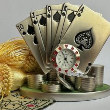 Royal Flash - William Widdop ❤ Enamel Pewter Clock ❤ Zegarek gabinetowy