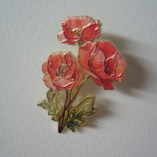 METALOWA EMALIOWANA PIN PRZYPINKA BROSZKA MAK MAKI