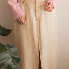 beżowa spódnica maxi L