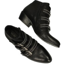 VENEZIA LINIA PREMIUM! NOWE SKÓRZANE BOTKI MOTOCYKLOWE 37 KOWBOJKI ROCK METAL