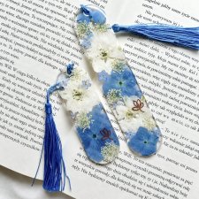 Duża Zakładka do książki z żywicy suszone kwiaty Bloomette