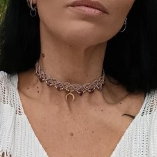 Ametyst naszyjnik pleciony