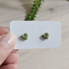 kolczyki serduszka maleńkie szałwia